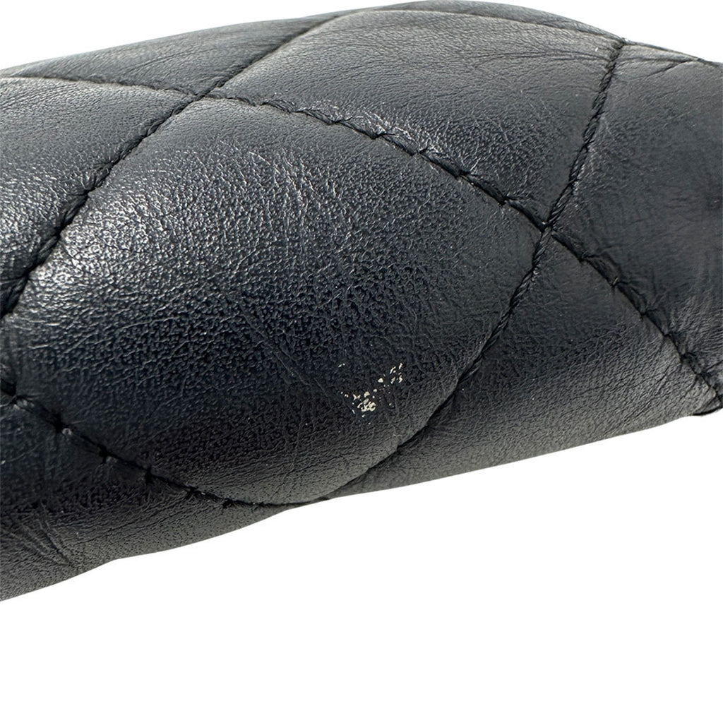 CHANEL wallet with Coco mark, men's and women's brand wallet/coin case, lambskin Cambon black silver hardware, compact mini wallet, no key ring