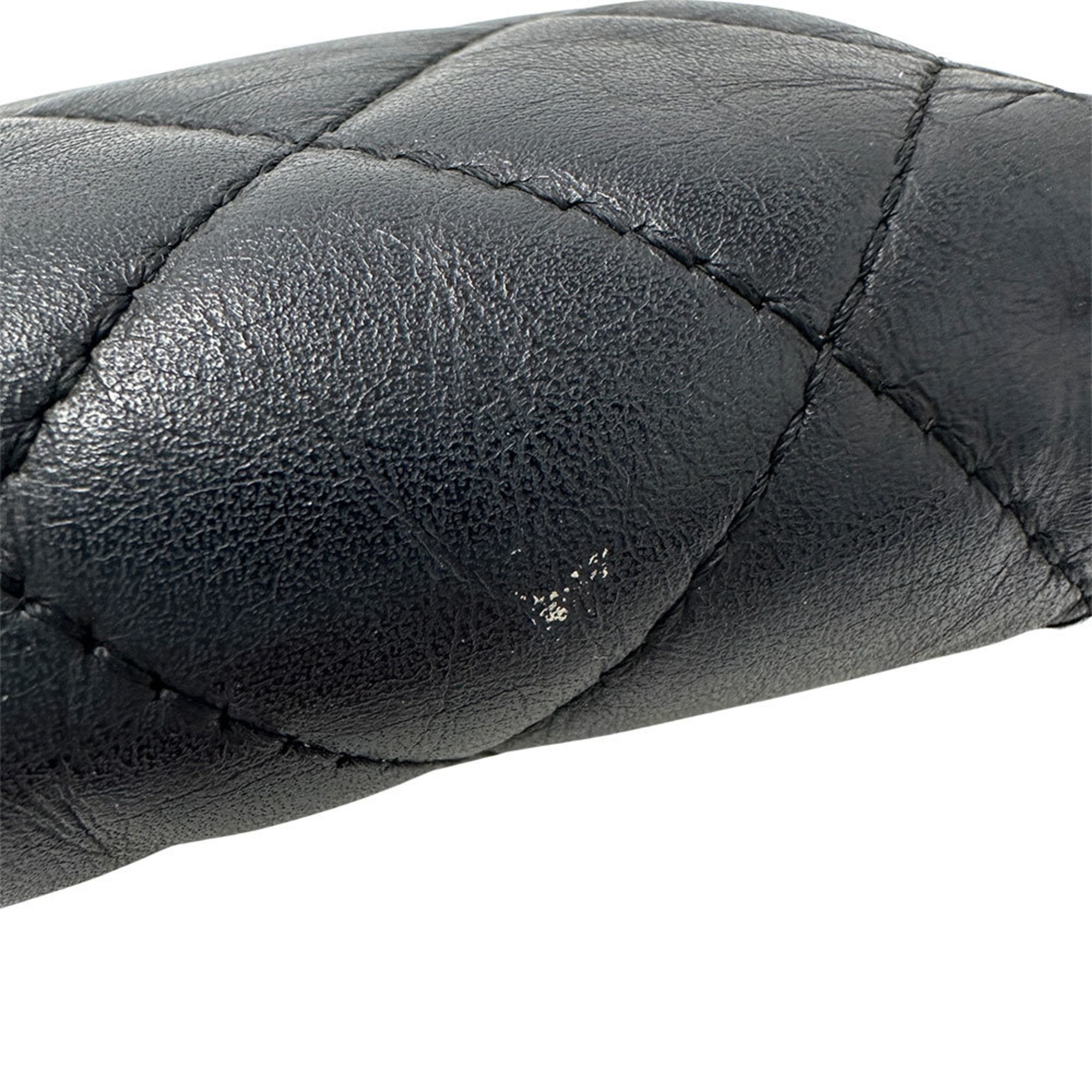 CHANEL wallet with Coco mark, men's and women's brand wallet/coin case, lambskin Cambon black silver hardware, compact mini wallet, no key ring