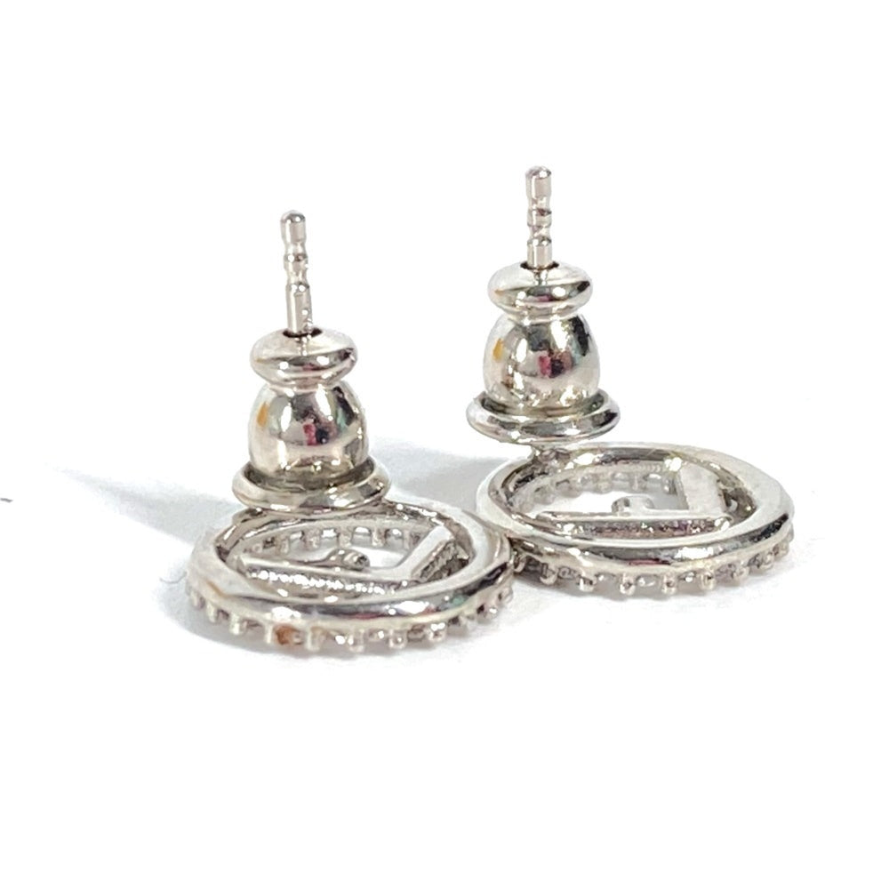 FENDI Rhinestone F's Earrings Metal Women's Silver x Blue Similar E-240710-23 — Like New