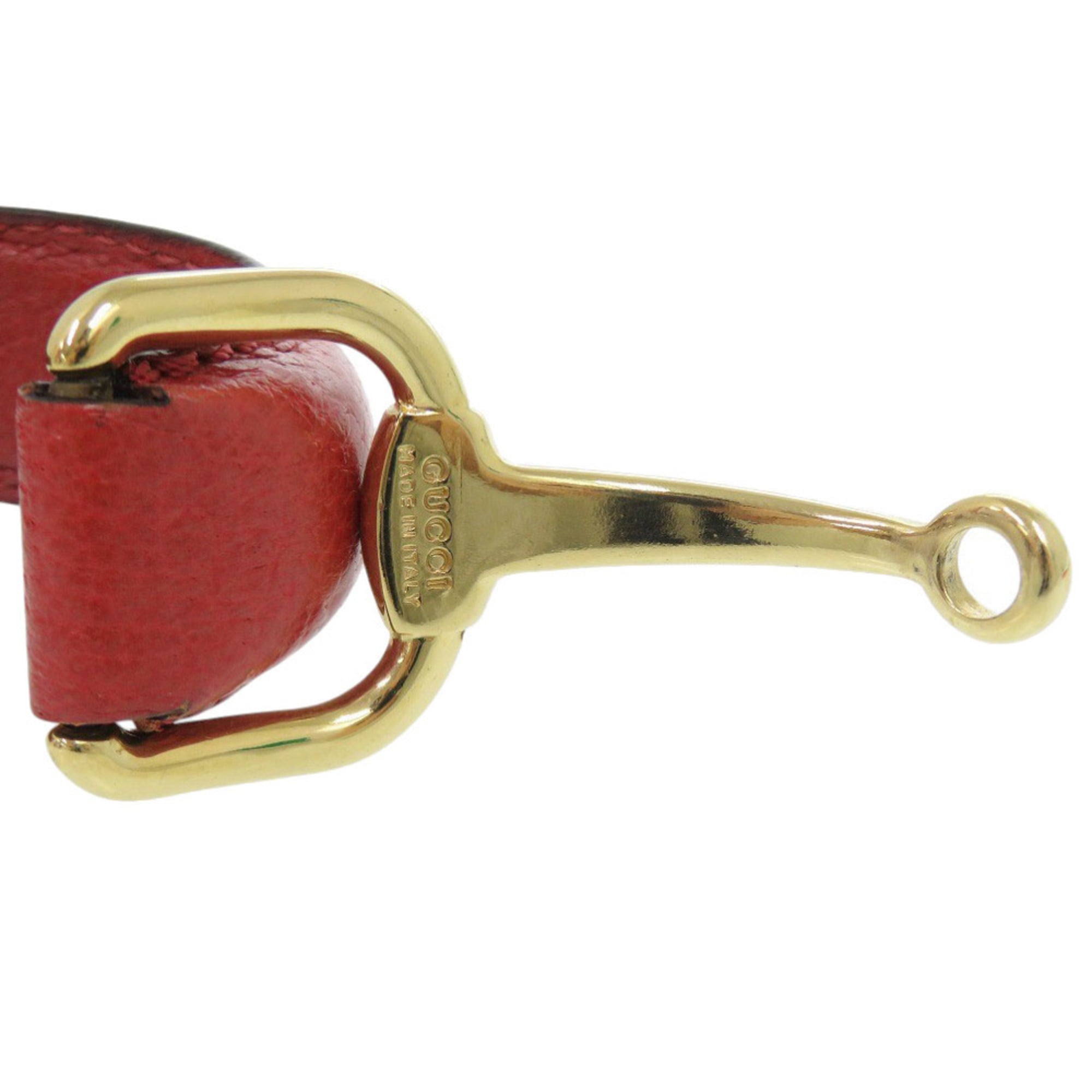 Excellent condition Gucci Horsebit leather red bangle, red, 0774