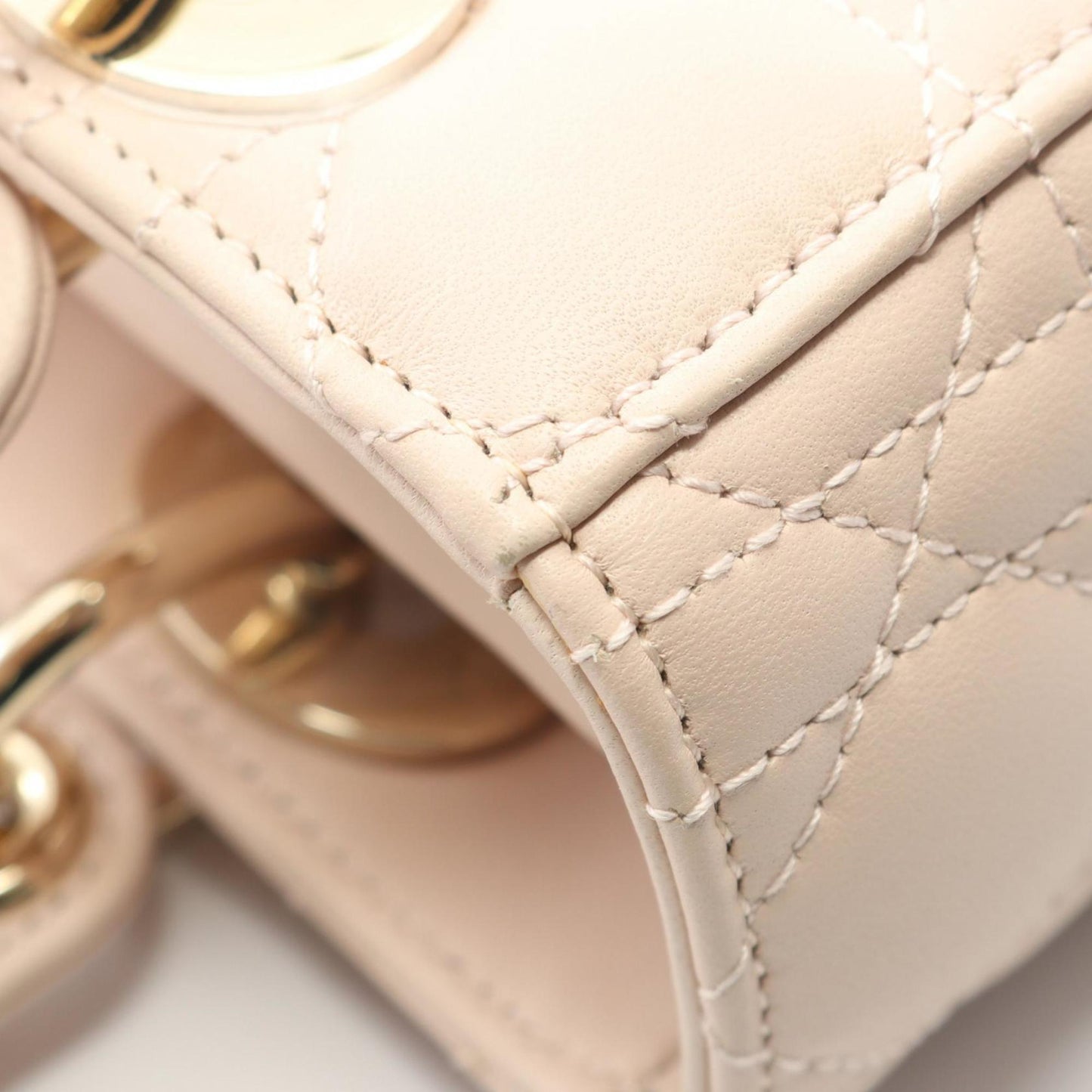 Christian Dior Dior LADY DIOR MY ABCDIOR Lady Small Cannage Handbag, Leather, Women's, Pink, M0538ONGE_M413