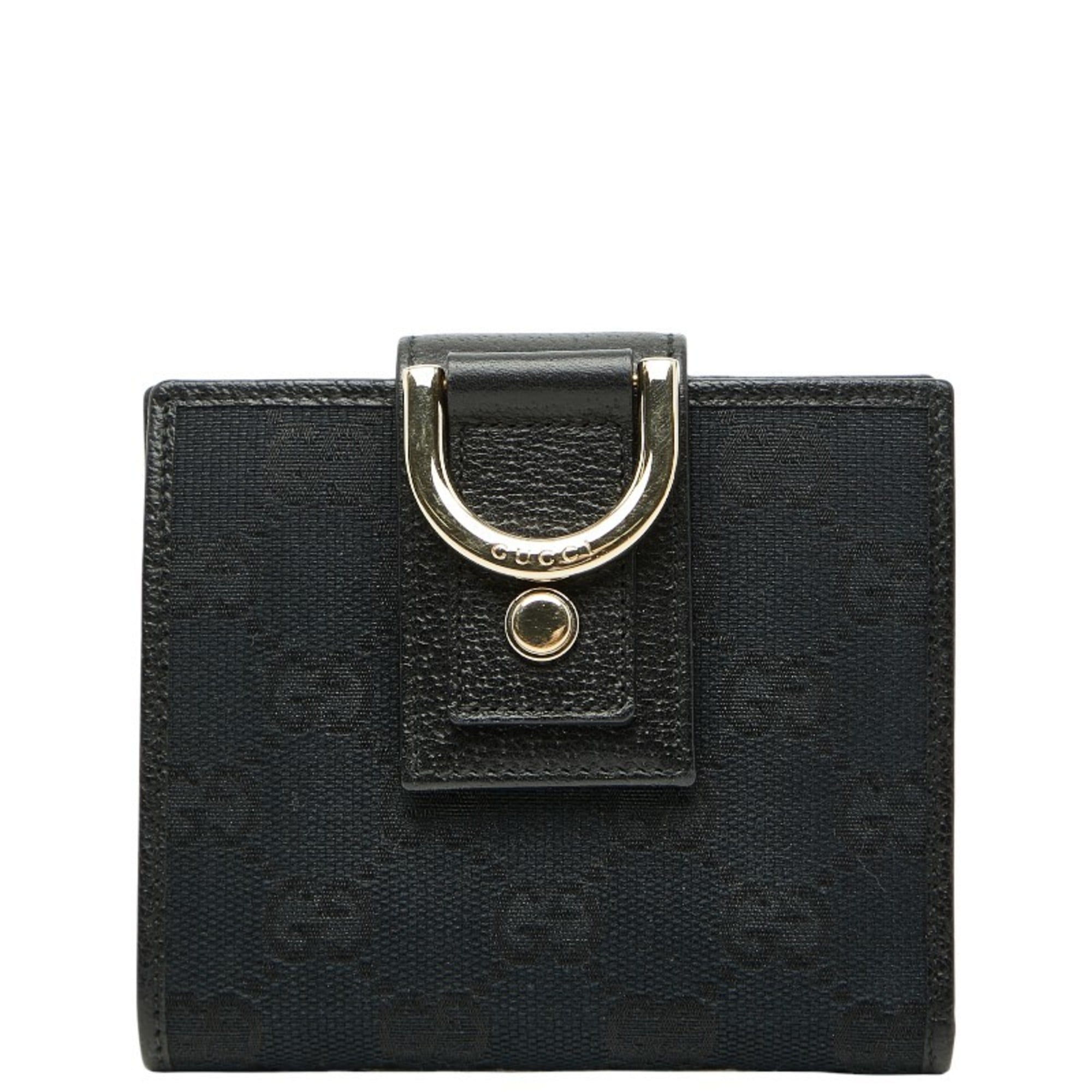 Gucci GG Canvas Abby Bifold Wallet 1414211 Black Leather Women's GUCCI