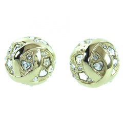 CHANEL B25P ABF219 Metal Strass Star & Heart Motif Ball Earrings (Pair) Gold, with Box, Women's — Like New