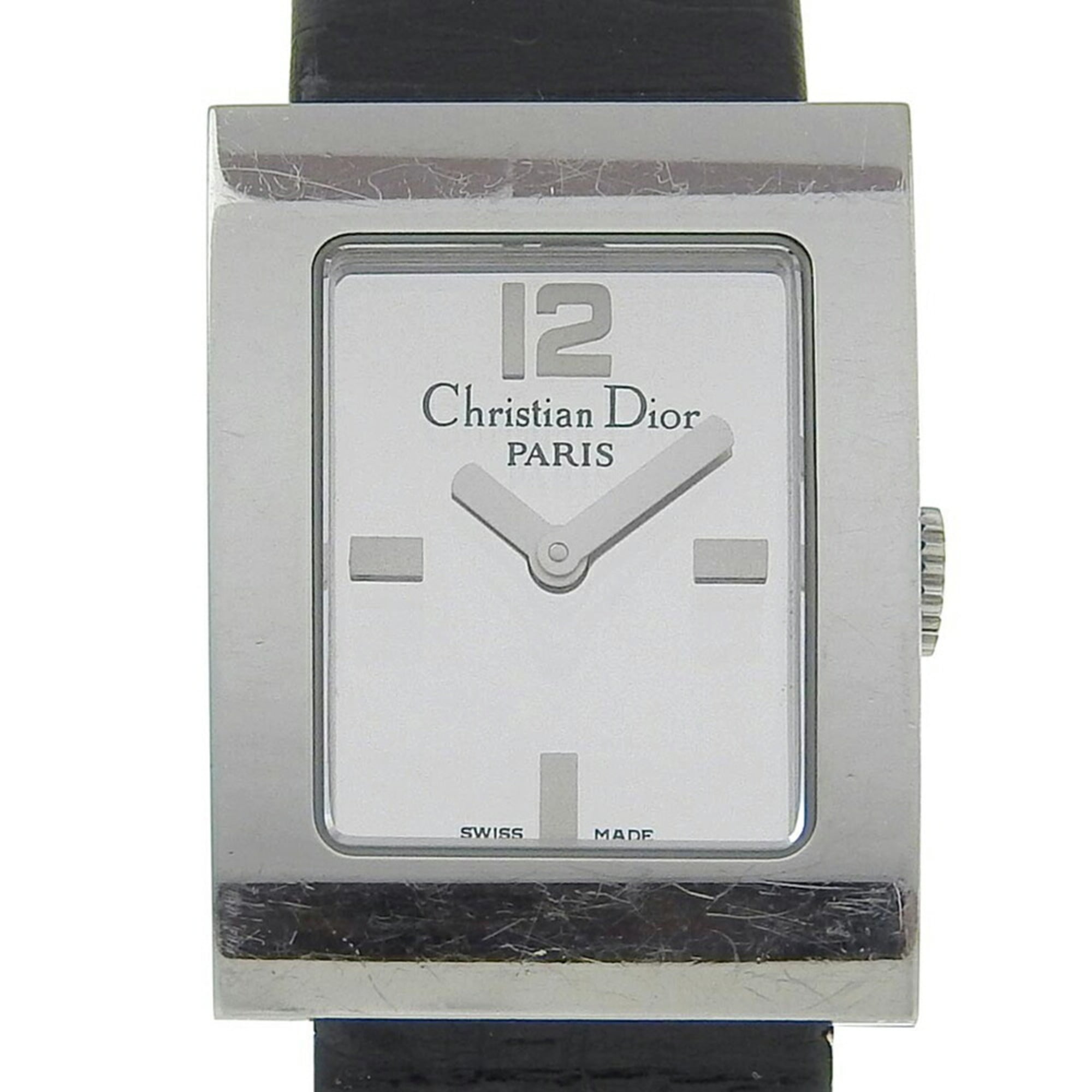 Christian Dior Malice D78 109 Mirror Dial SS Leather Quartz 19mm Women's 2 Hands — Good