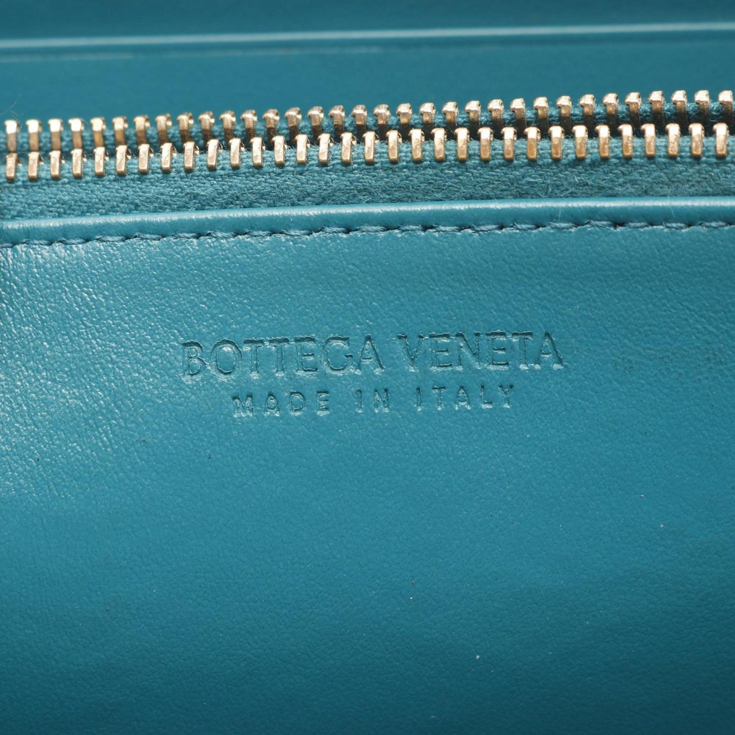 Bottega Veneta Intrecciato Round Long Wallet, Leather, Men's and Women's, Green