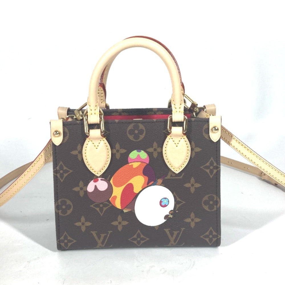 LOUIS VUITTON M13668 LV x TM On the Go BB Monogram Takashi Murakami Handbag Canvas Men's Women's Brown — New - Store Return