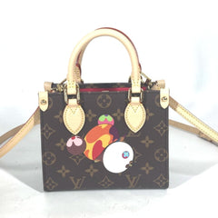 LOUIS VUITTON M13668 LV x TM On the Go BB Monogram Takashi Murakami Handbag Canvas Men's Women's Brown — New - Store Return