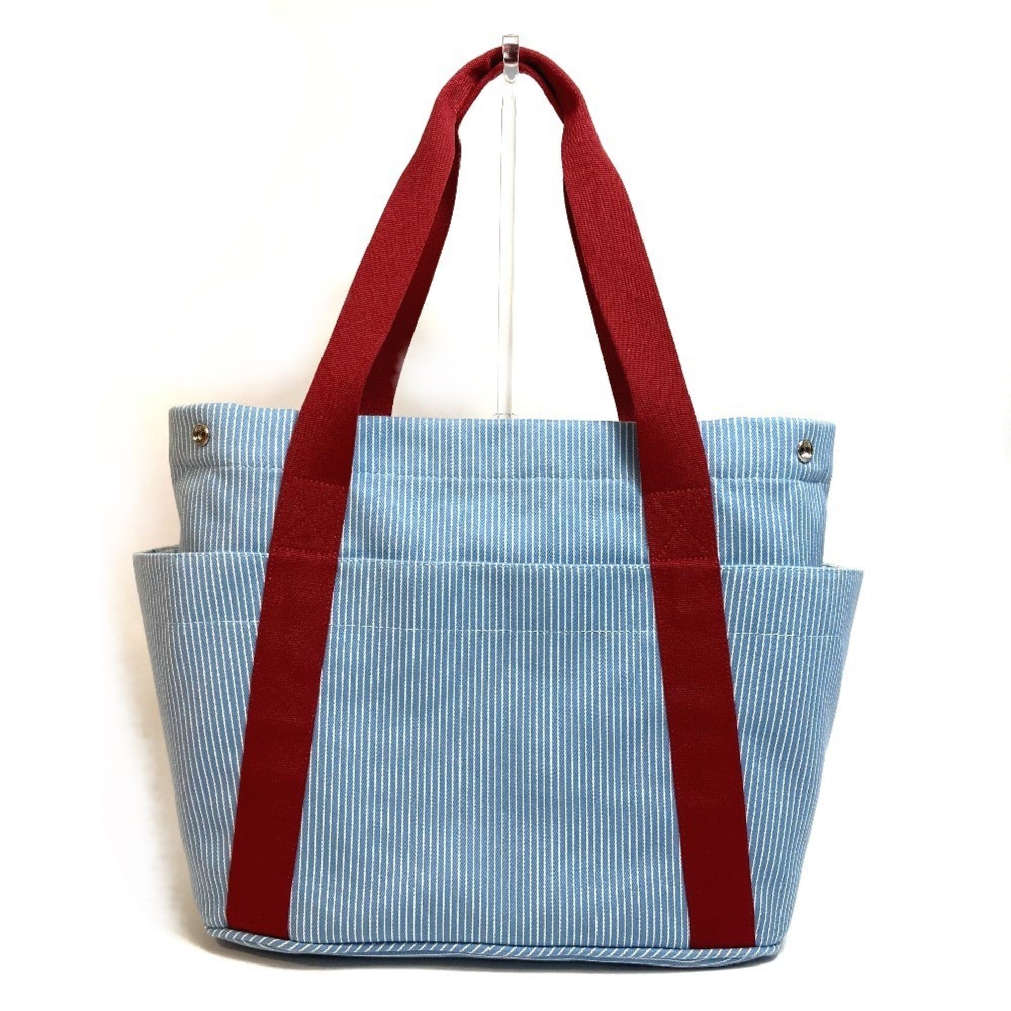 HERMES Hermes Panda Passpass Mother's Bag in Tote Canvas Women's Blue x Red — Like New