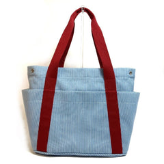 HERMES Hermes Panda Passpass Mother's Bag in Tote Canvas Women's Blue x Red — Like New