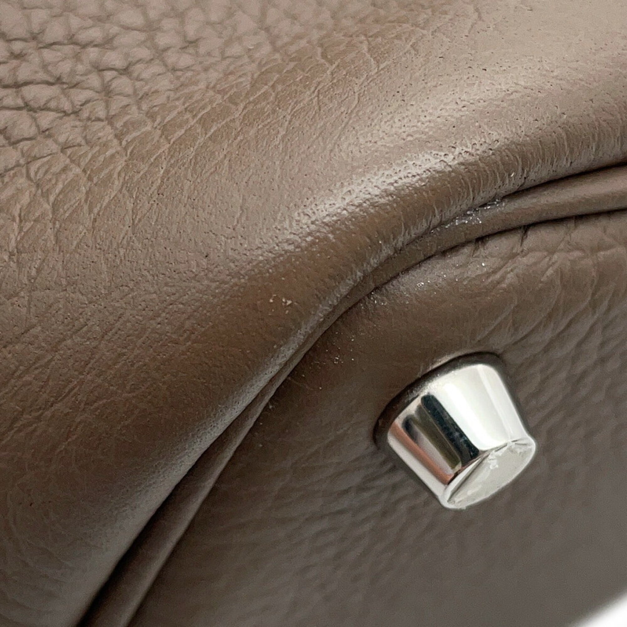 Hermes Picotin Lock PM handbag, Etoupe, Taurillon Clemence leather, W stamp, HERMES tote bag, Lock, Picotin, women's — Like New