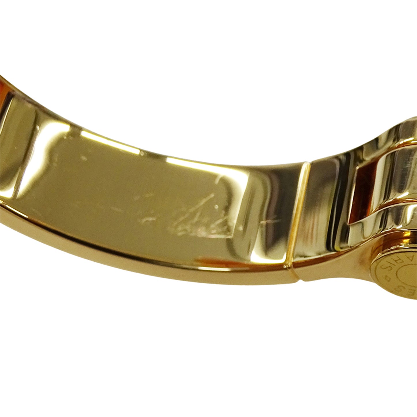 Hermes Hermès Charnière PM Bangle, Women's, GP Enamel, Gold, White
