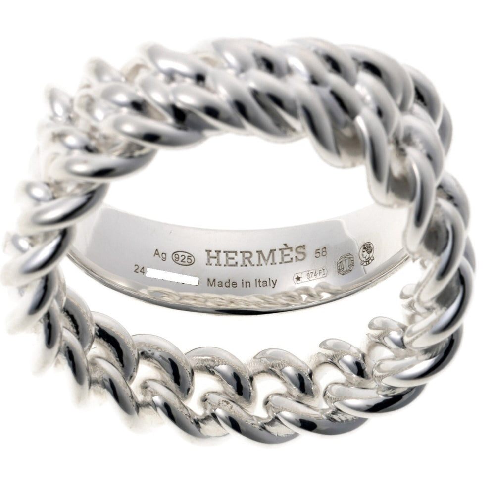 Hermes Boucles Sellier Inflexible Ring, Ag925 Silver — Like New