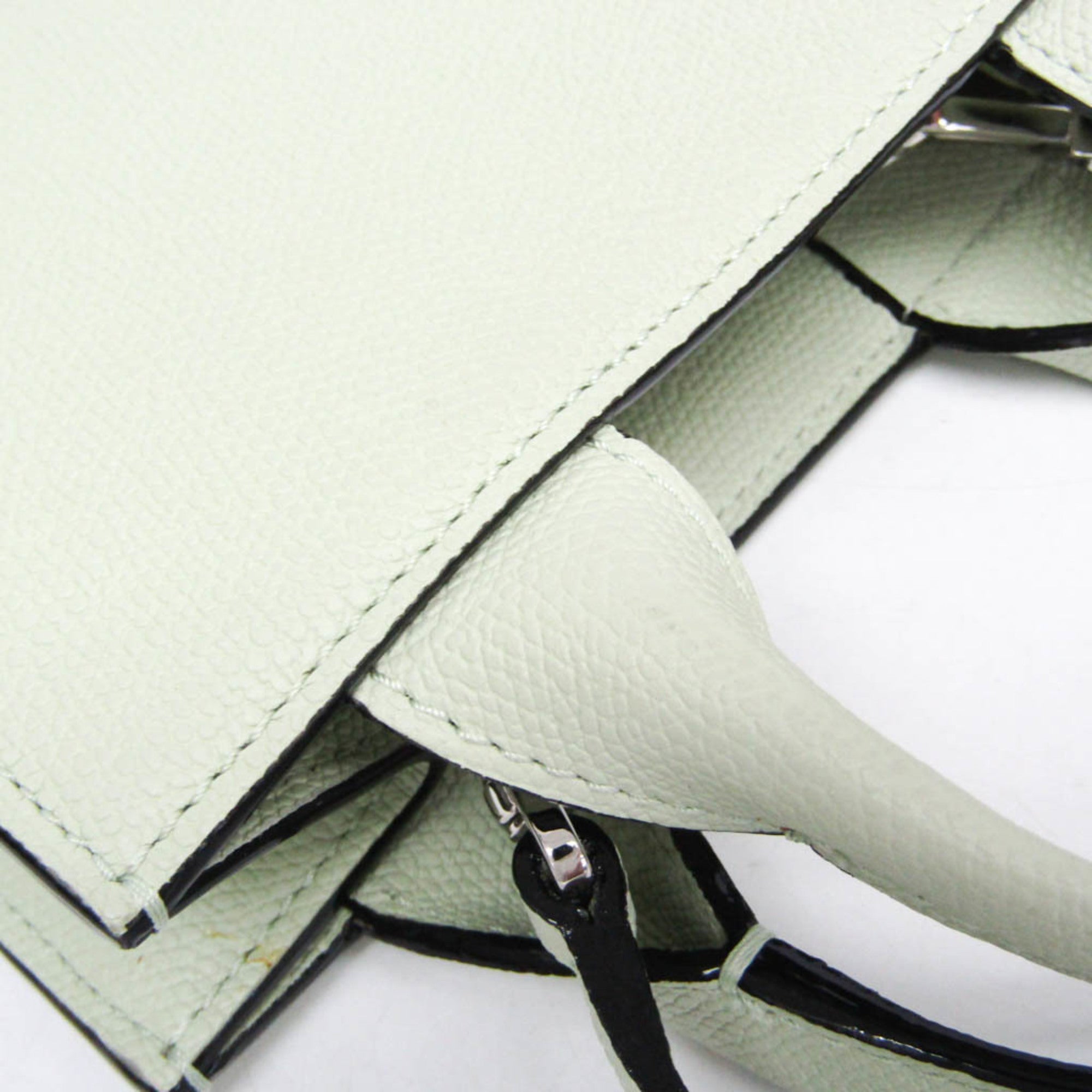 Valextra Boxy Micro WBBX0037028LRL99VN Women's Leather Handbag,Shoulder Bag Light Green — Like New