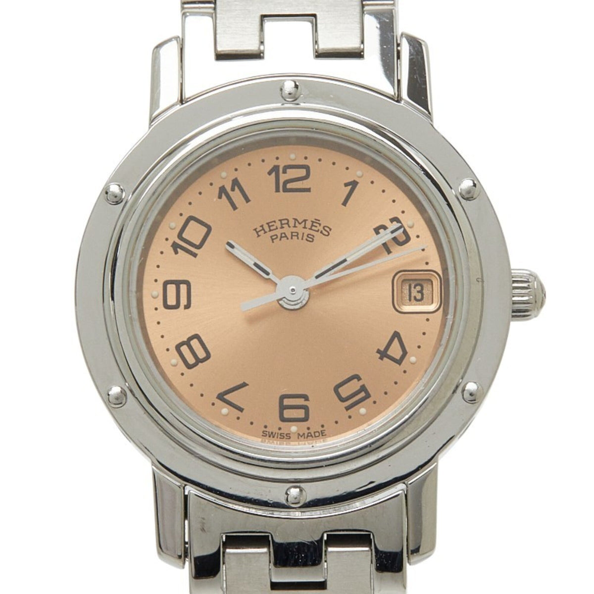 Hermes Clipper Watch CL4.210 Quartz Pink Dial Stainless Steel Women's HERMES — Good