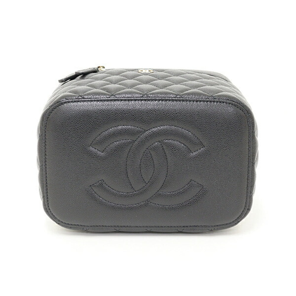 CHANEL Timeless Classic Vanity Bag Caviar Skin AP2573 Black Matelasse Unused F-04622 — New - Store Return