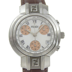 Fendi Olologi 4500L Stainless Steel x Leather White Quartz Analog Watch for Women — Good