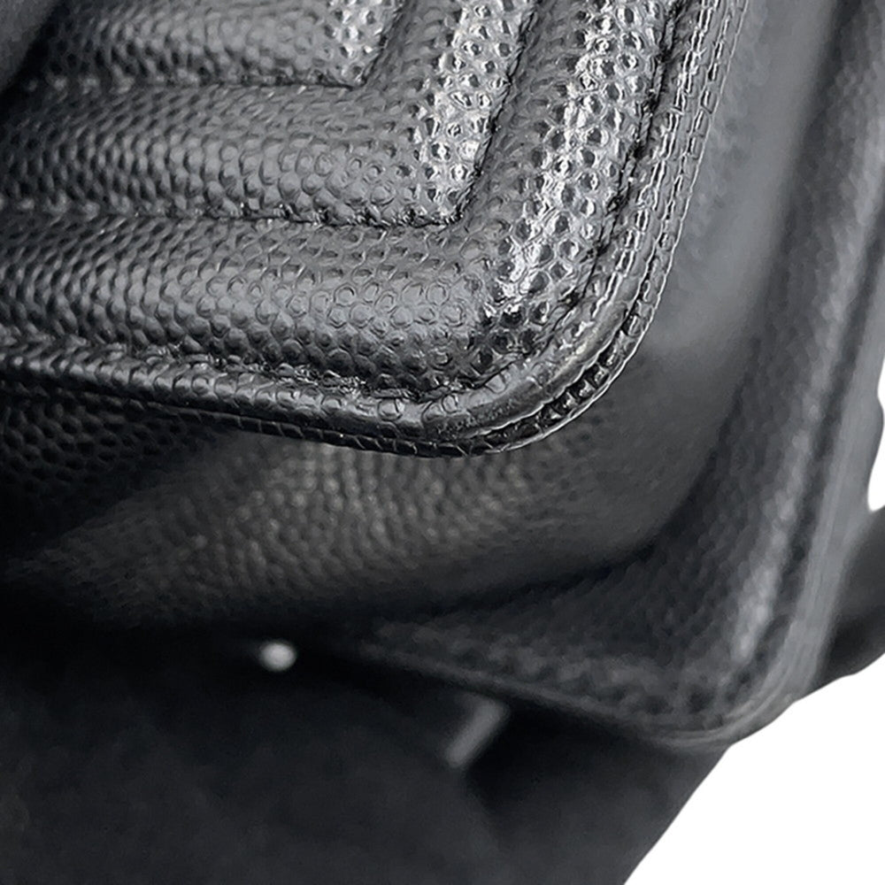 Chanel Chain Shoulder Bag Matelassé Coco Mark Boy Small Caviar Skin A67085 CHANEL Black Handbag Women's — Like New
