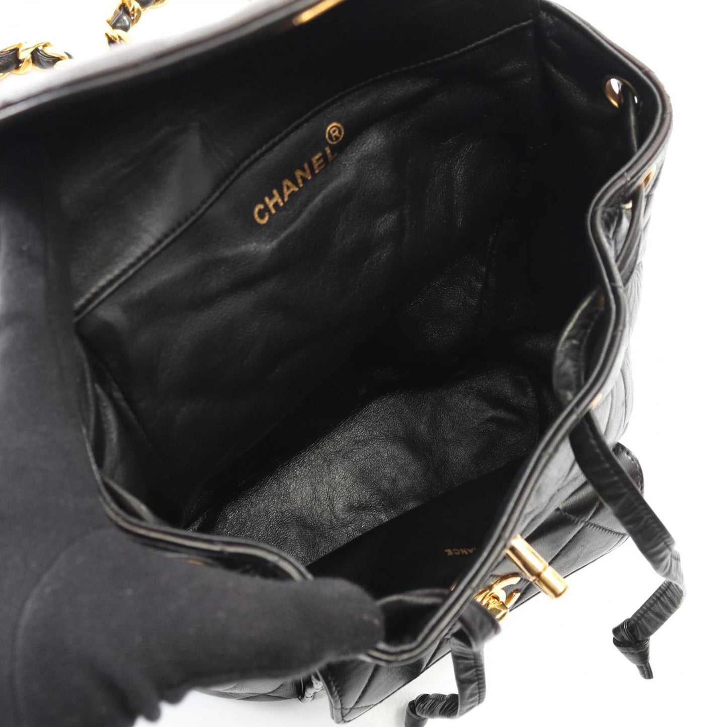 CHANEL Matelasse Backpack Bag in Lambskin Leather for Women, Black