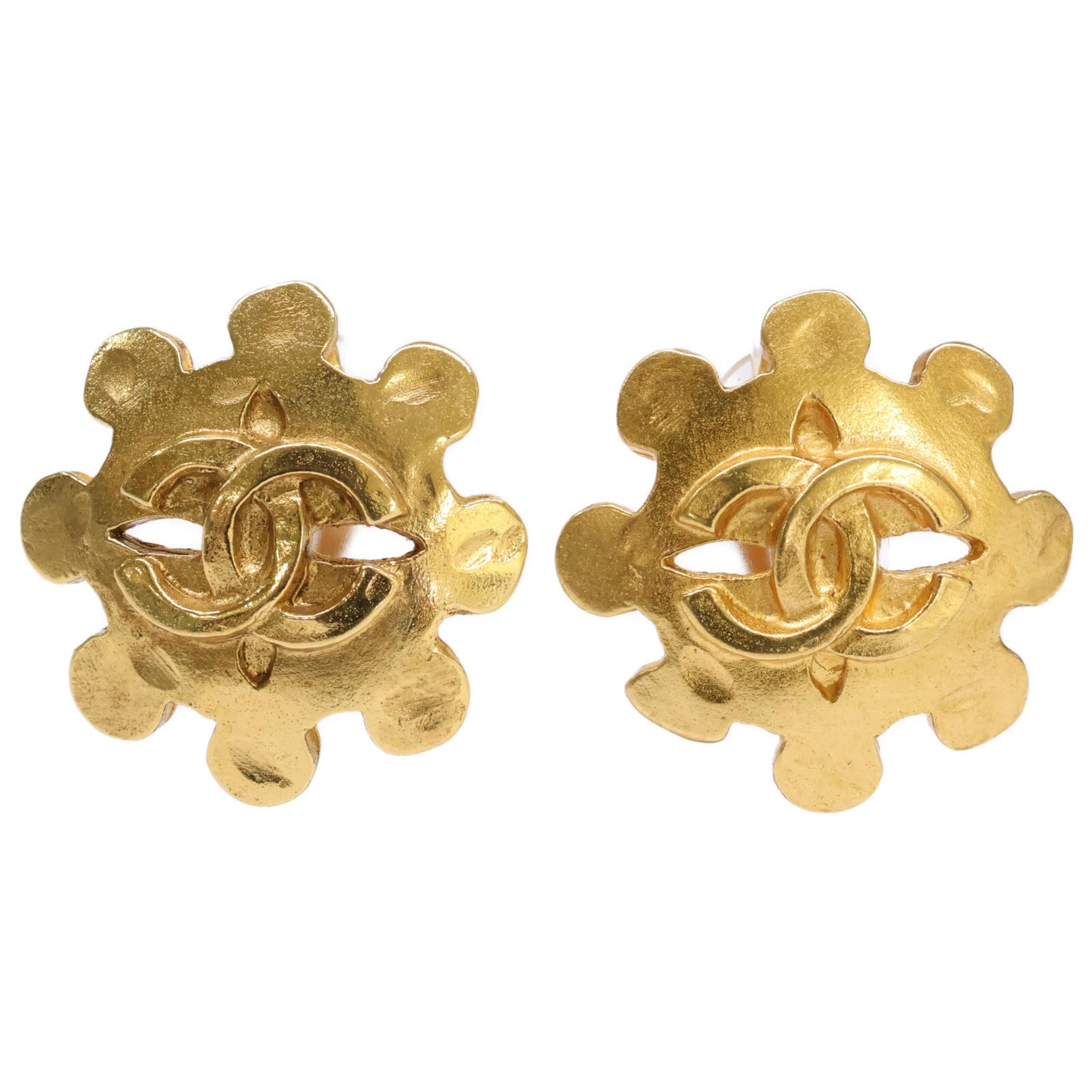 CHANEL 94P Coco Mark Earrings, Gold, Women's