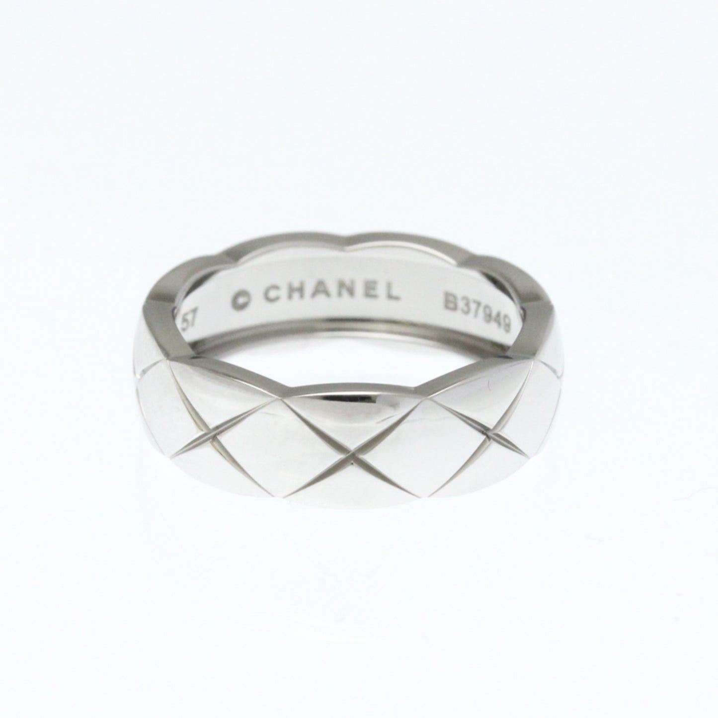 Chanel Coco Crush Ring Medium Size White Gold (18K) Fashion No Stone Band Ring Silver