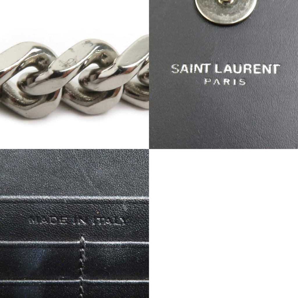 Saint Laurent SAINT LAURENT Chain Wallet Leather Black x Multicolor Women's 90050a