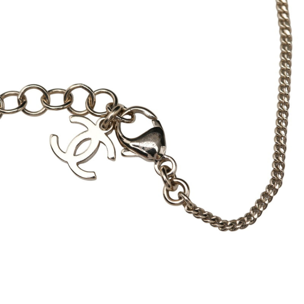 Chanel Coco Mark Heart Motif Necklace, Gold and Black Plated Rhinestones, Women's CHANEL — Like New