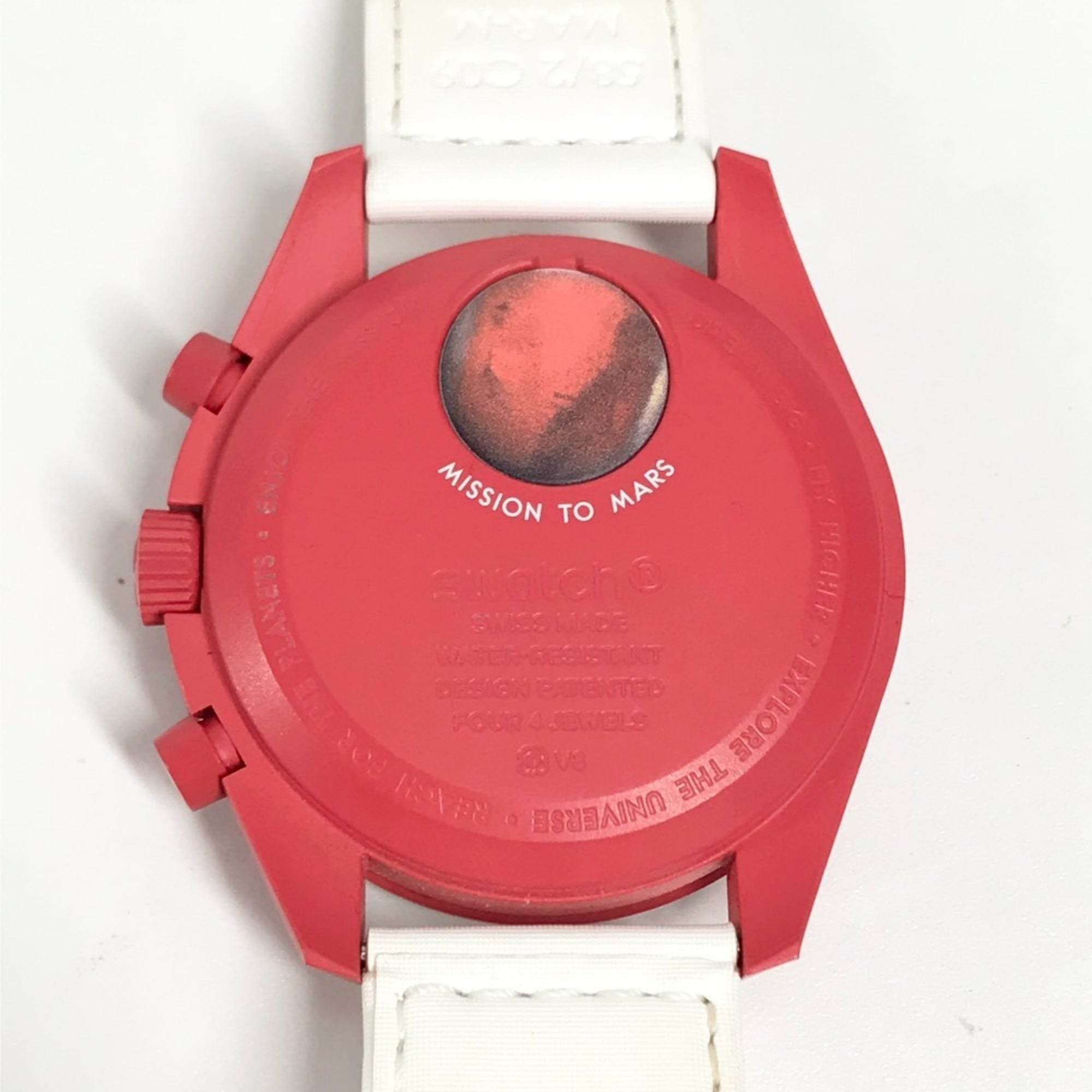 OMEGA Swatch SO33R100 Omega collaboration Moon MISSION TO MARS Mars watch for women, red — Like New