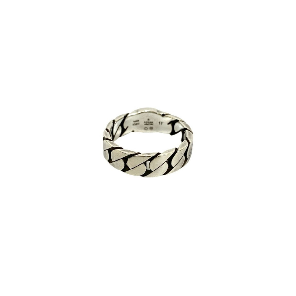 GUCCI Interlocking G Silver 925 Ring, Size 16, and Pink, 14725