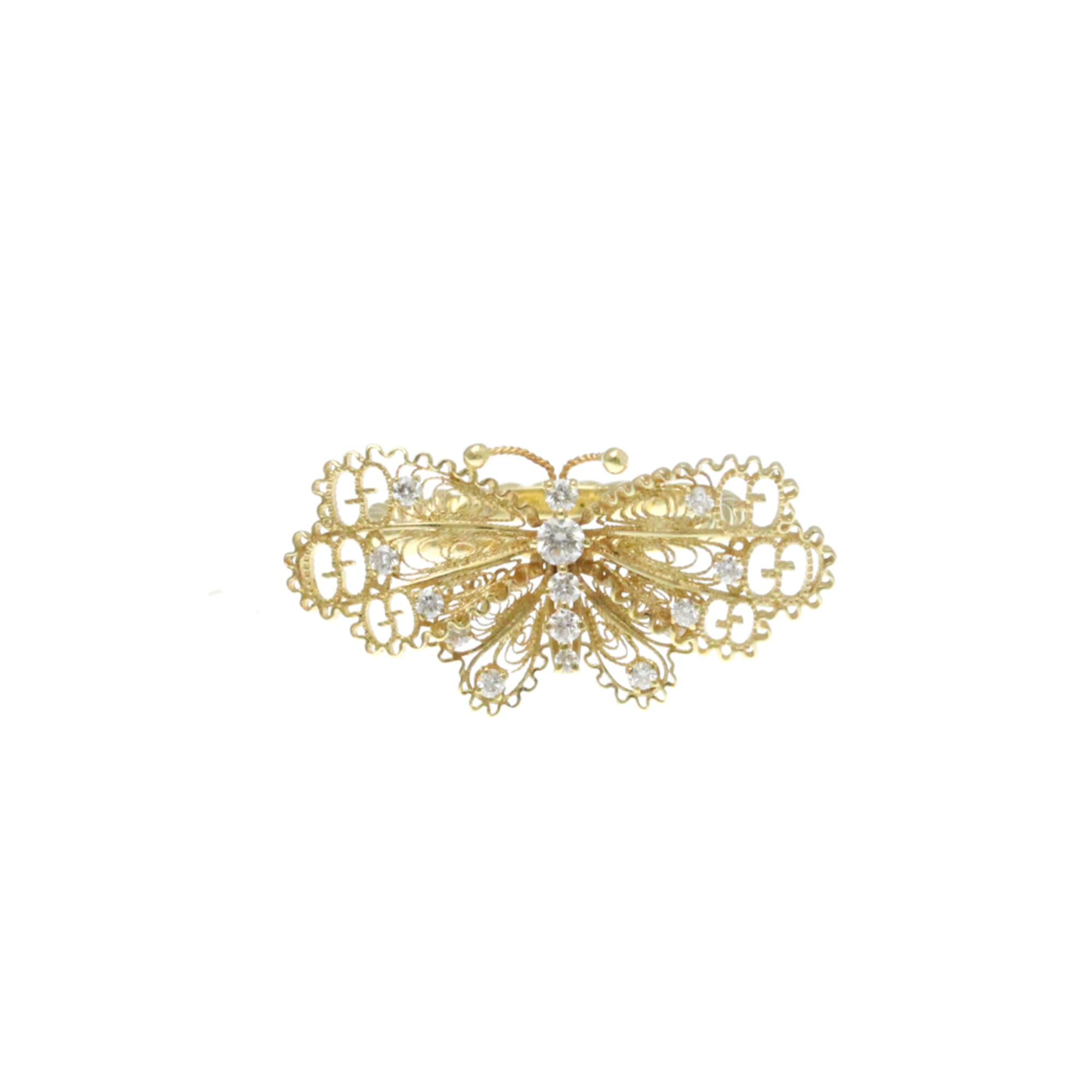Gucci Le Marché Des Merveilles Butterfly Ring Yellow Gold (18K) Fashion Diamond Band Ring Gold