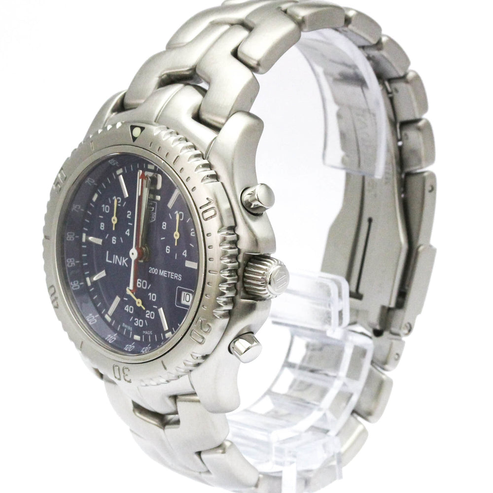 TAG HEUER Link Chronograph Steel Quartz Mens Watch CT1110 Polished — Very Good