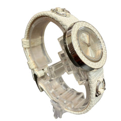 Gucci Horsebit watch, total weight 24.6g, stainless steel, genuine leather strap, quartz movement, white mother-of-pearl dial, 129.5 — Good