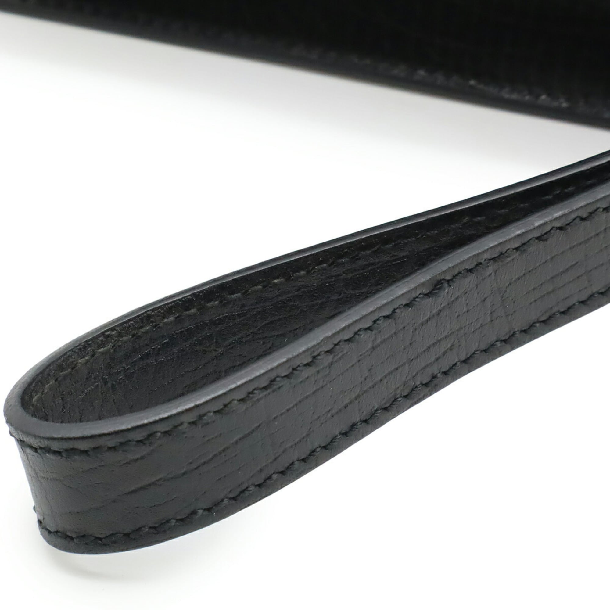 GUCCI Gucci Second Bag Clutch Embossed Leather Black 114686