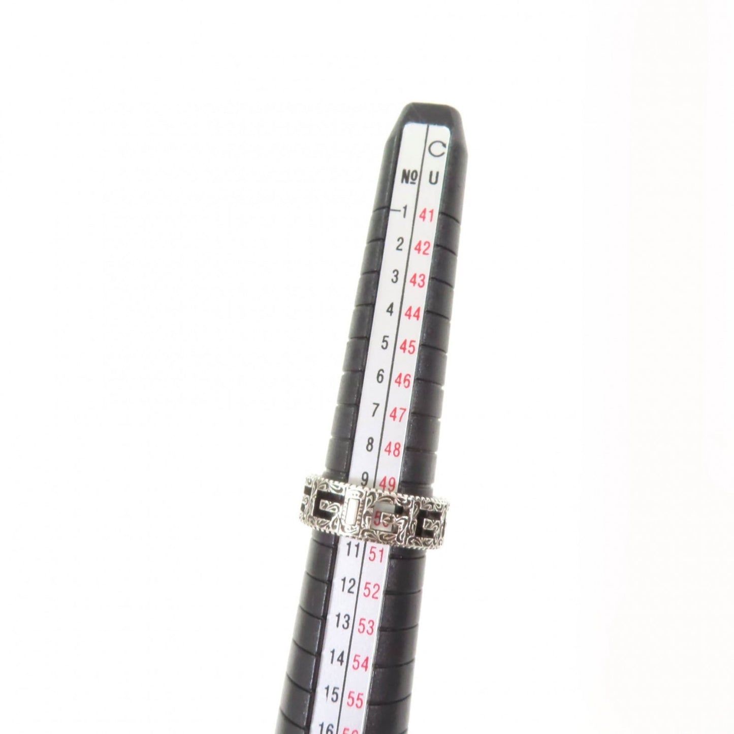 GUCCI Arabesque Square G AG925 Silver Ring, Size 11, Comes with Box and Dust Bag, Made in Italy, Weight 4.4g, Women's