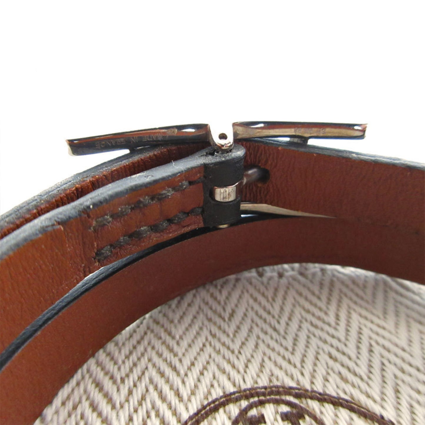 Hermes HERMES bracelet API leather metal black silver ladies s0568a