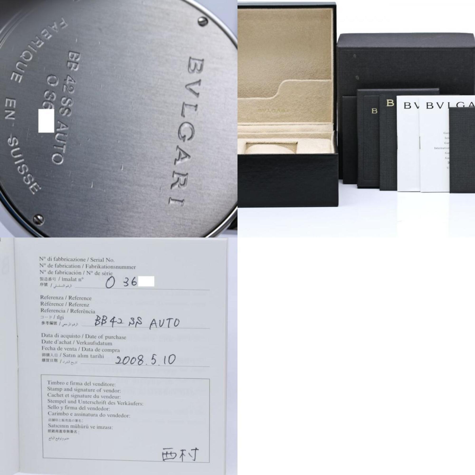 BVLGARI Bulgari BB42BSSDAUTO BB42SSAUTO 10382 Men's Watch Stainless Steel 40476 — Good