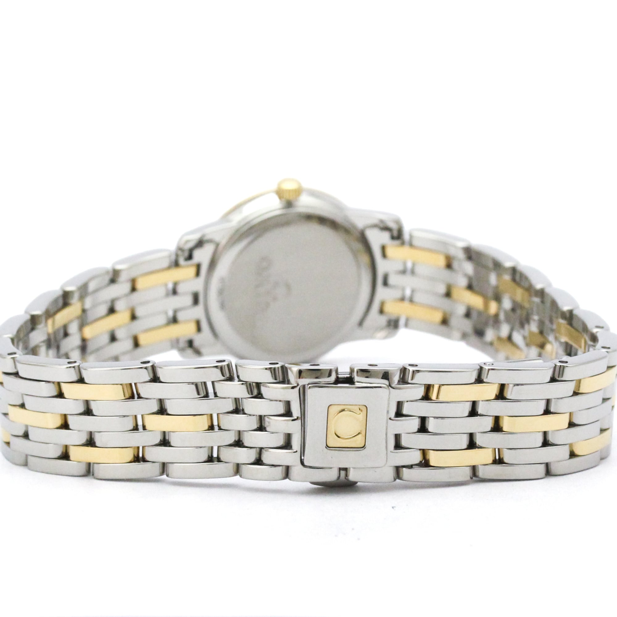 OMEGA De Ville Prestige Diamond MOP Dial 18K Gold Steel Watch 4375.75 Polished — Very Good