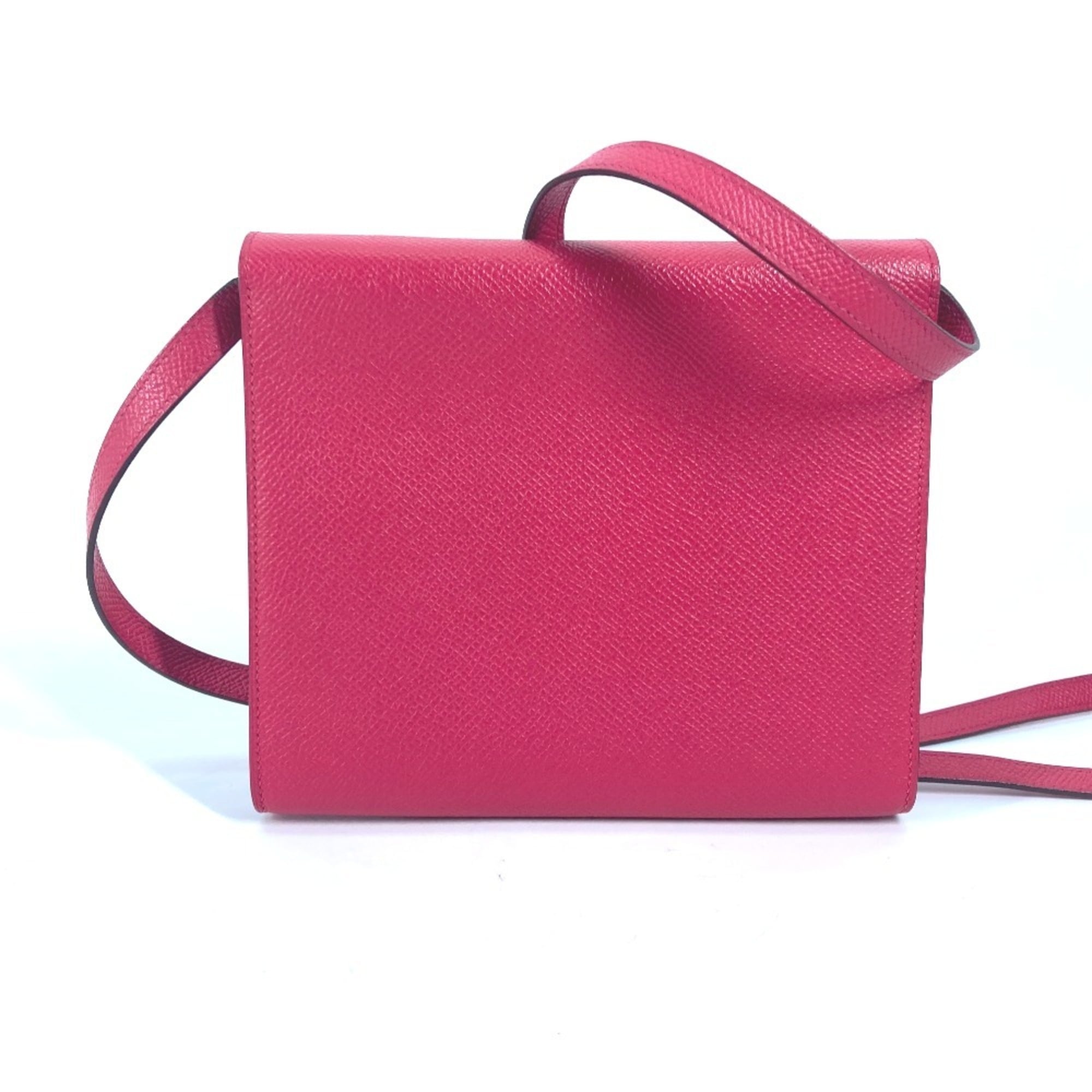 HERMES Hermes Bag Pochette Click 16 Crossbody Shoulder Epson Women's Rose Extreme Pink — Like New