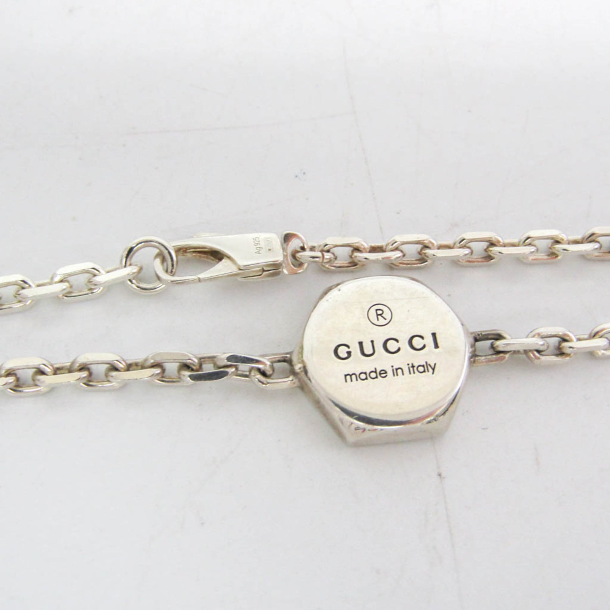 Gucci Hexagon Silver Charm Bracelet Silver