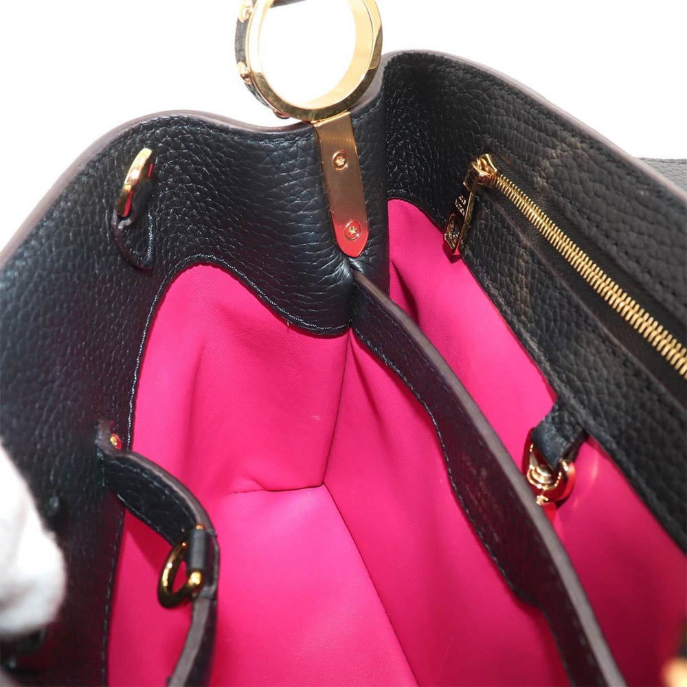 Louis Vuitton Capucines BB 2-way Hand/Shoulder Handbag, Taurillon Leather, Black, M94755 RFID — Like New