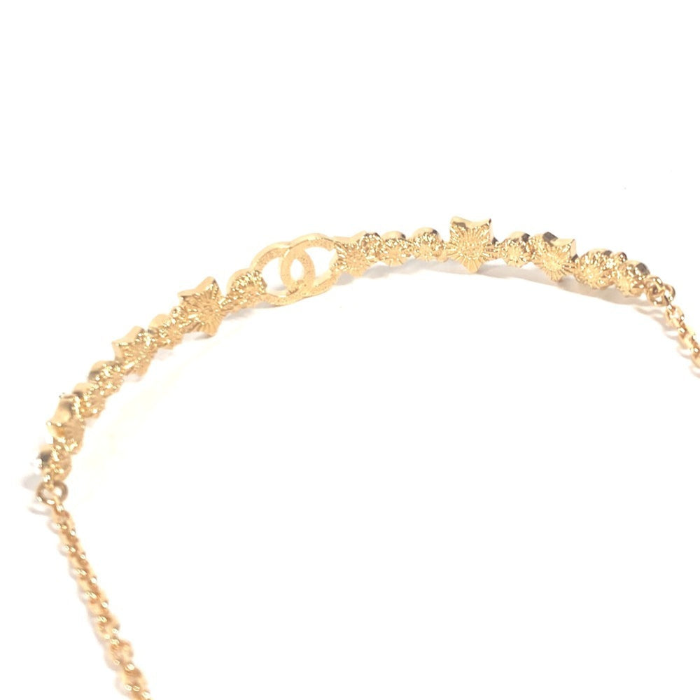 CHANEL B24C CC Coco Mark Star Chain Choker Rhinestone Necklace Metal Women's Gold G-240925-27 — New - Store Return
