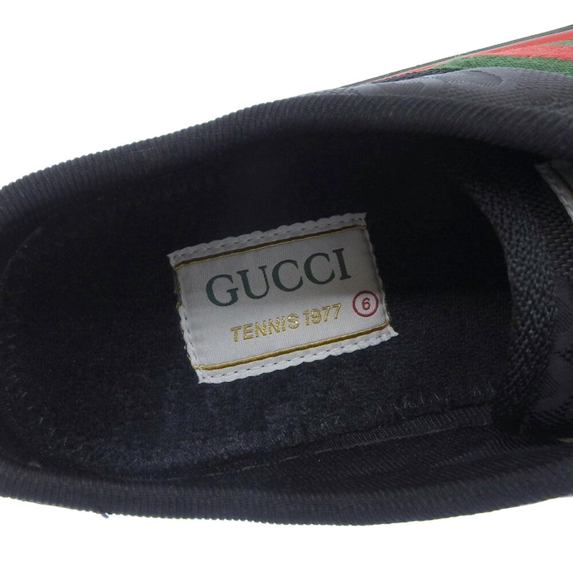 GUCCI Shelly Line GG Canvas Tennis 1977 Off the Grid Shoes Black 6 629242 H9H70 1072 Men's