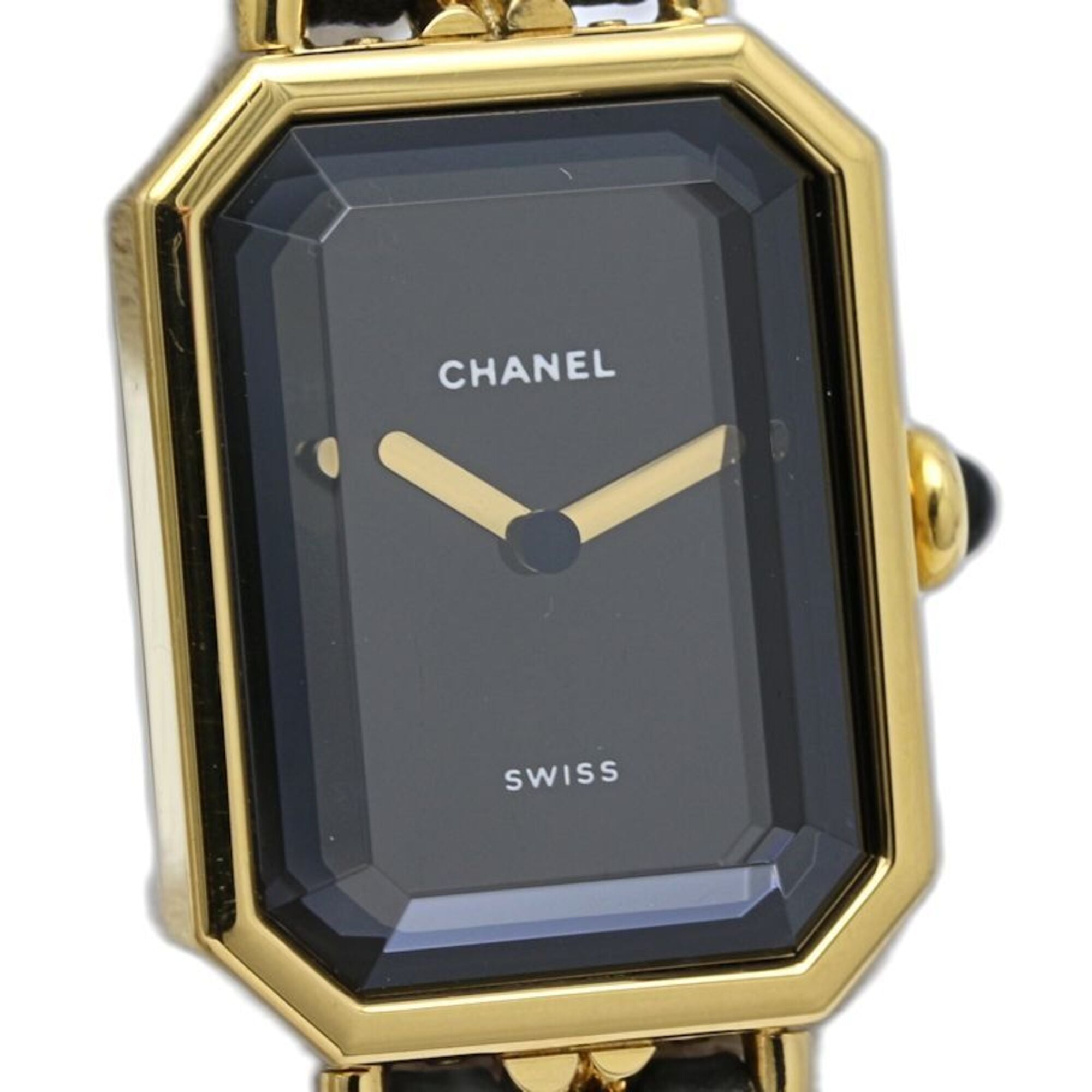 CHANEL Premiere Women's Watch, Size M, H0001 483011002, Gold Plated (GP) x Leather Strap, 130521 — Good