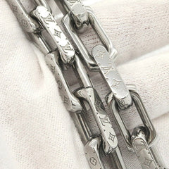 Louis Vuitton Monogram Necklace Chain M00307 Silver Metal Heavyweight Men's — Like New