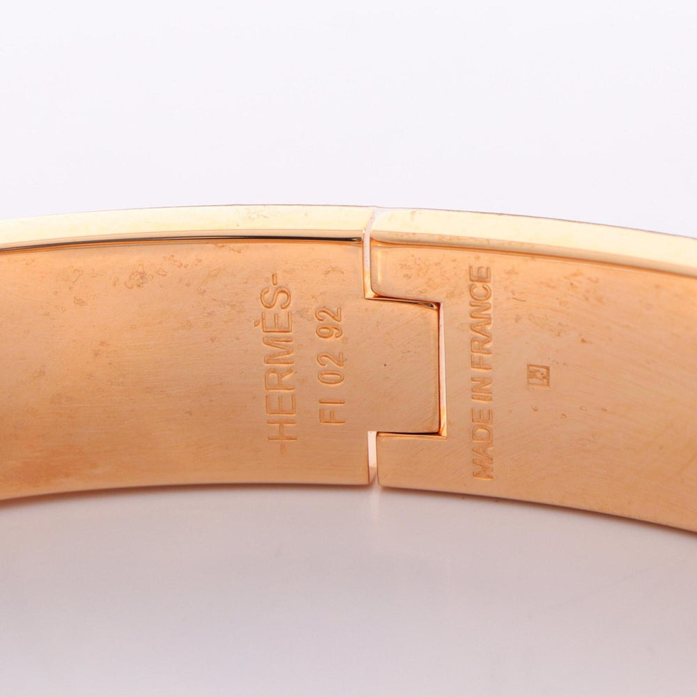 Hermes Click H Bracelet, Gold Plated (GP), Women's, Black/Gold Tone — New - Store Return