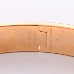 Hermes Click H Bracelet, Gold Plated (GP), Women's, Black/Gold Tone — New - Store Return
