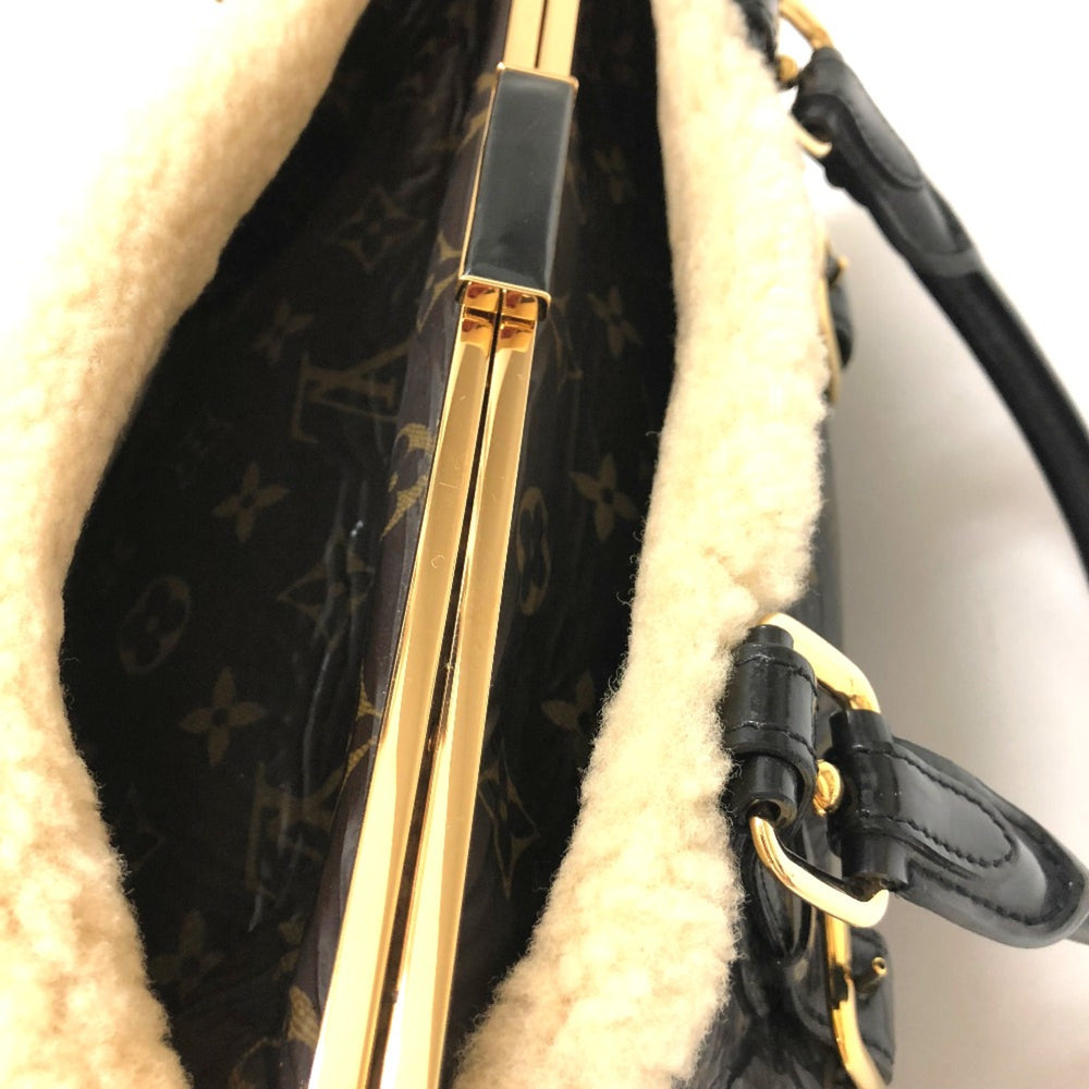 Louis Vuitton M95574 Monogram-Shearing Bag Duffle Bag Hand Bag Marron Brown — Like New