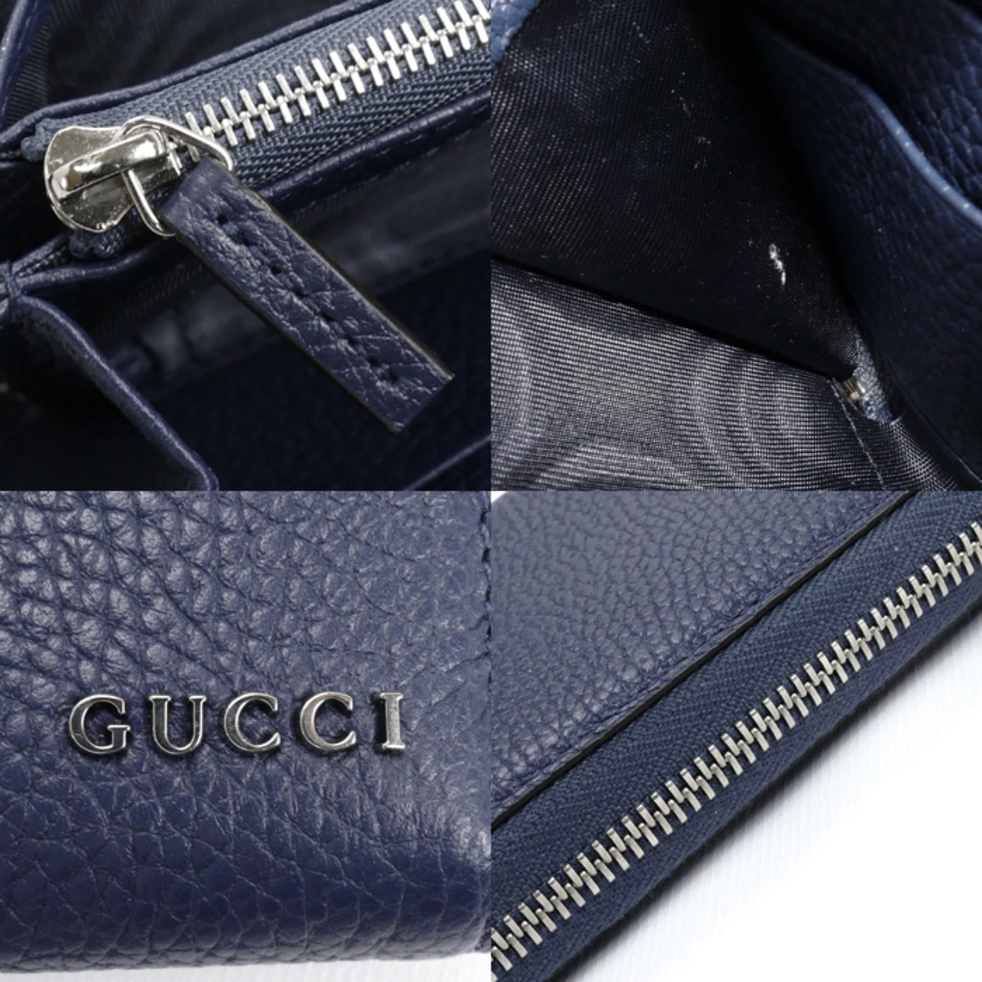 GUCCI Men's Navy Round Zip Wallet (771154 AABXM 4236) - Pre-owned, Excellent Condition
