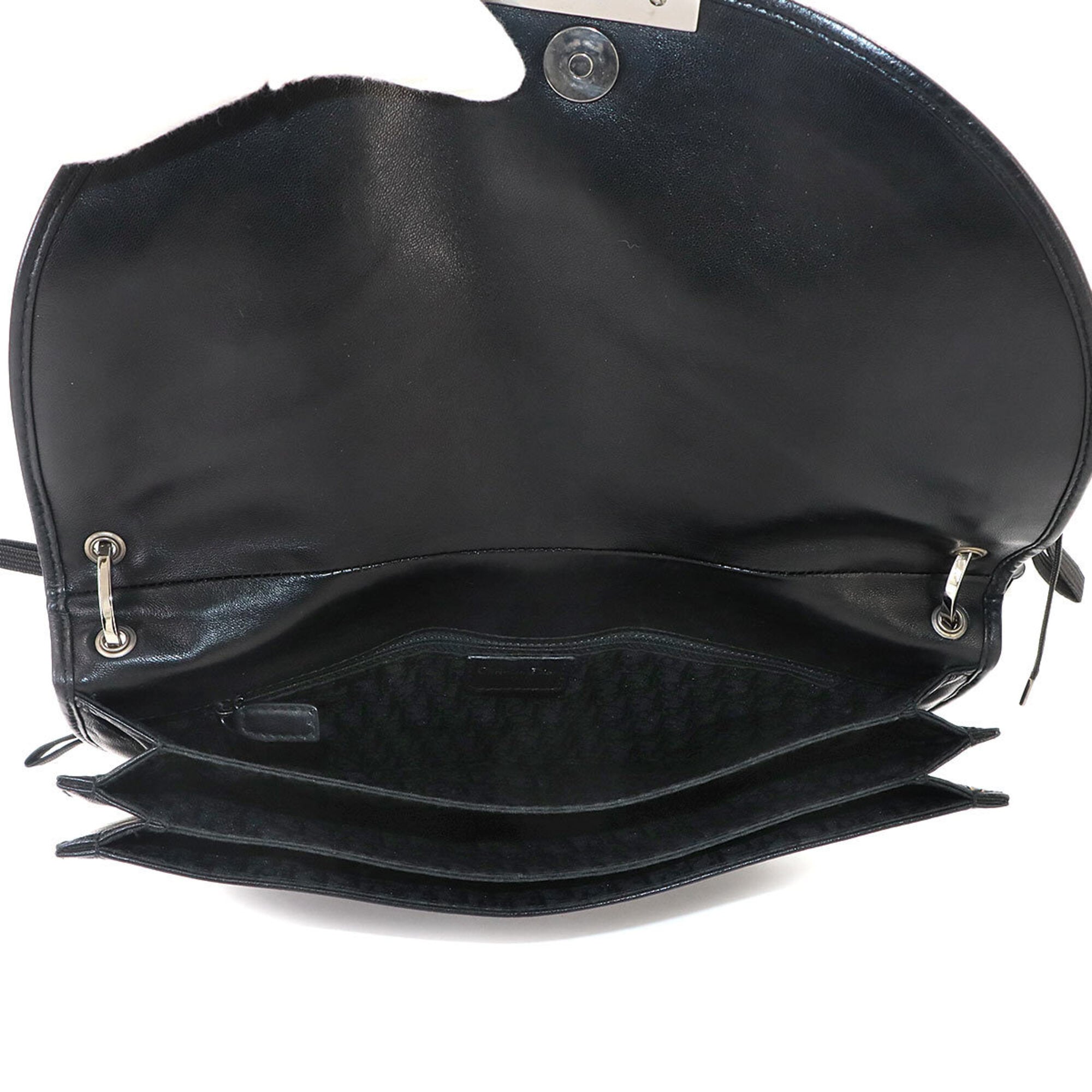 Christian Dior Admit It Shoulder Handbag Leather Black Corset — Like New