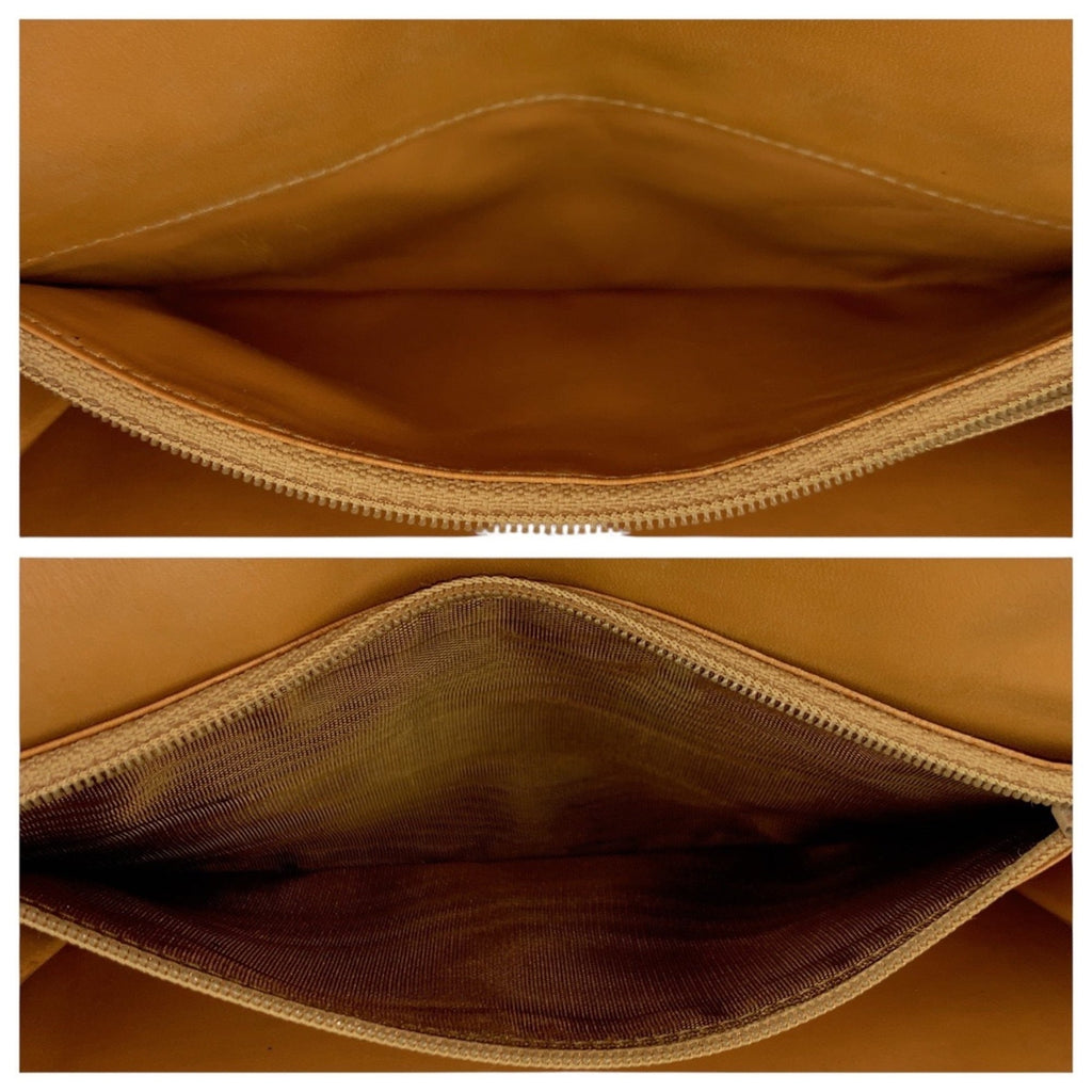 CELINE Macadam Triomphe Brown Leather M08 Long Wallet with Clasp Closure for Women