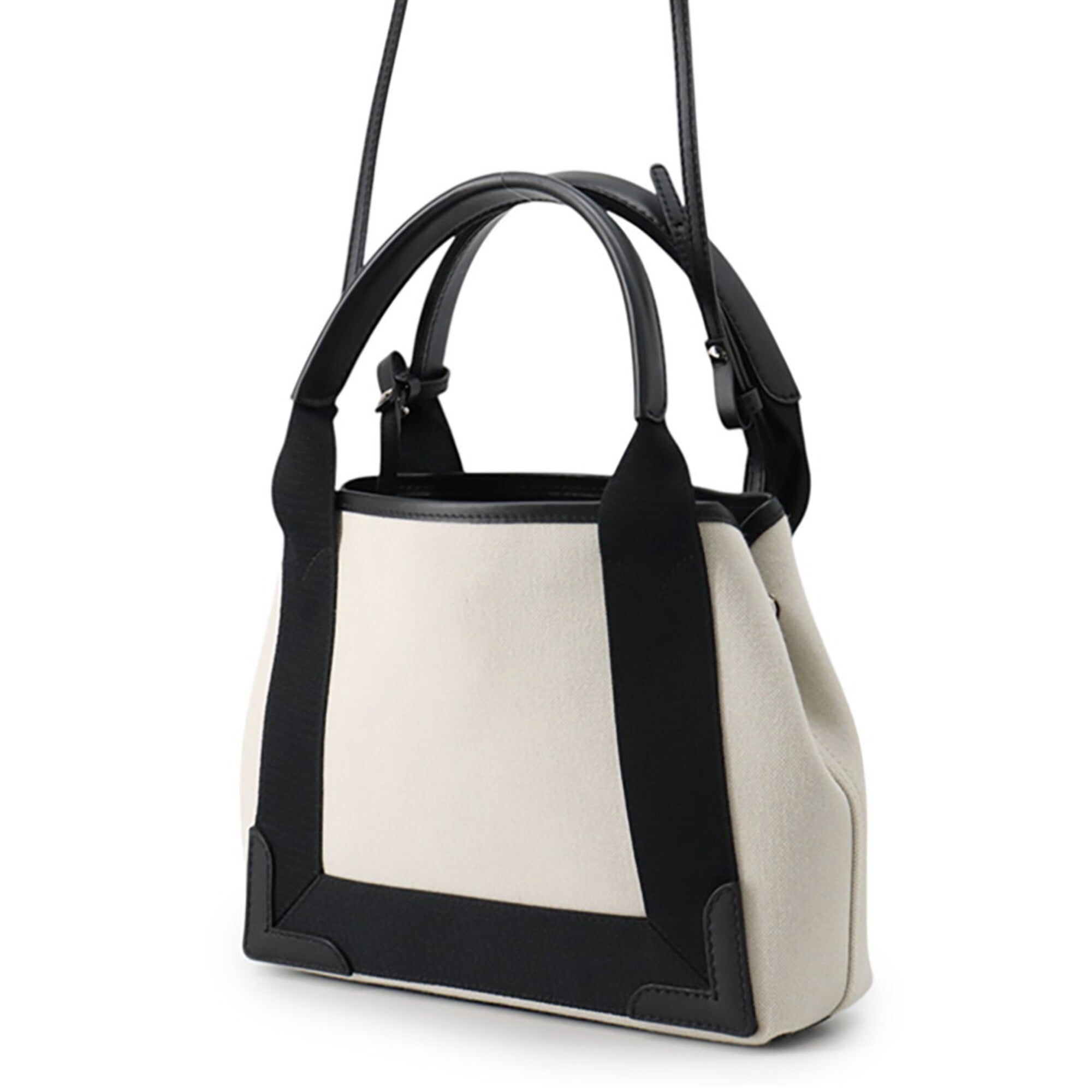 Balenciaga handbag Navy Cabas XS 390346 BALENCIAGA 2-way White Black — Like New